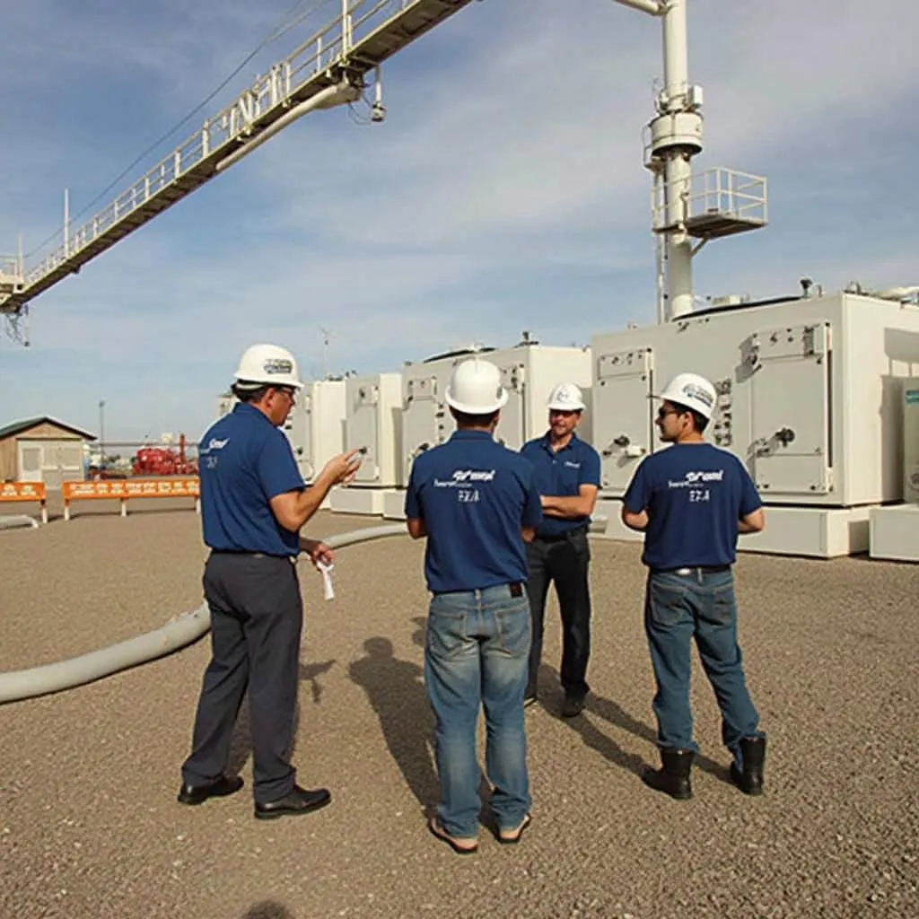 Equipo EnergyAR visitando instalaciones petroleras Vaca Muerta